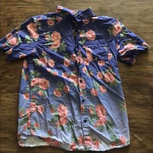 Purple floral button down